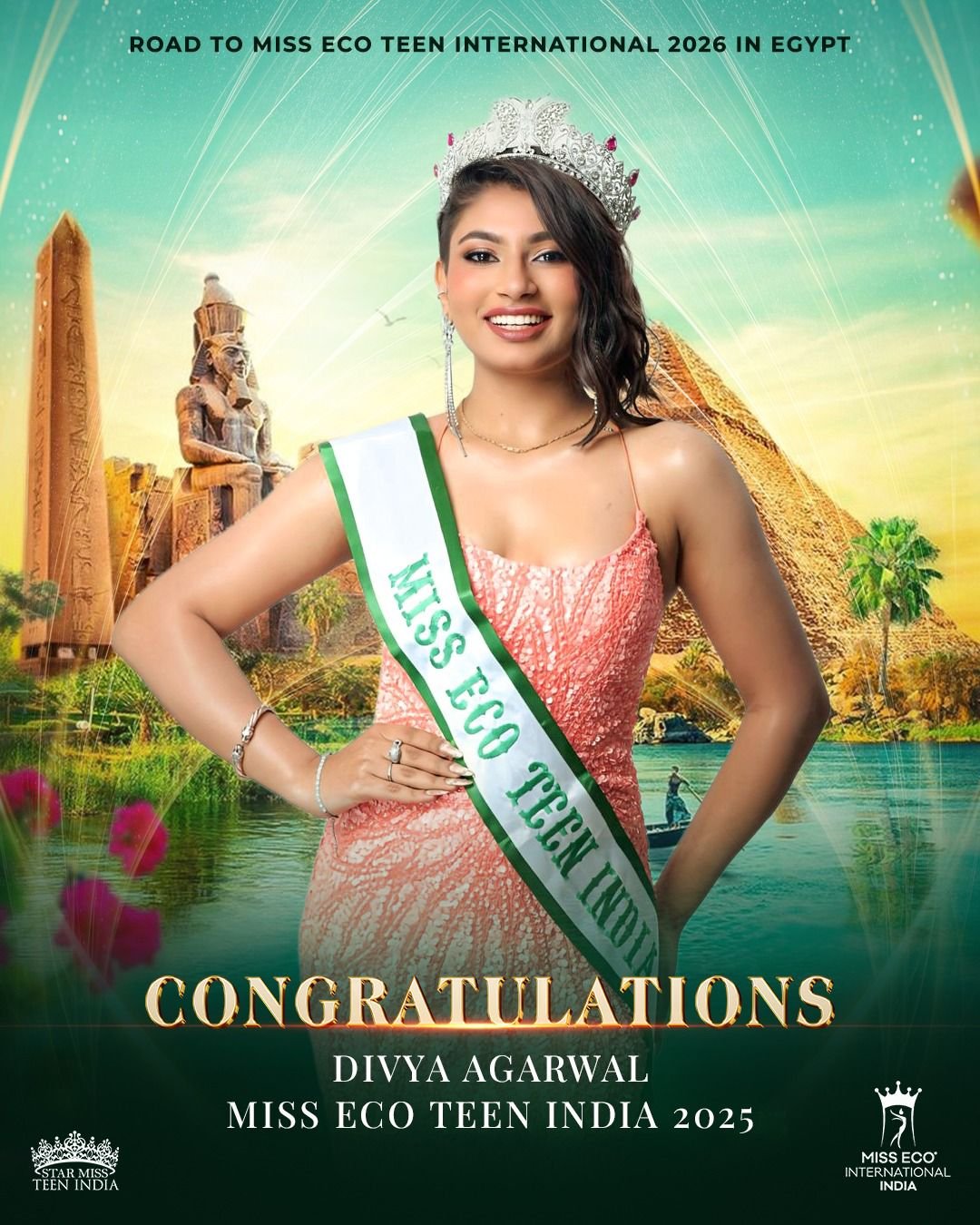 Divya Agarwal Crowned Miss Eco Teen India 2025