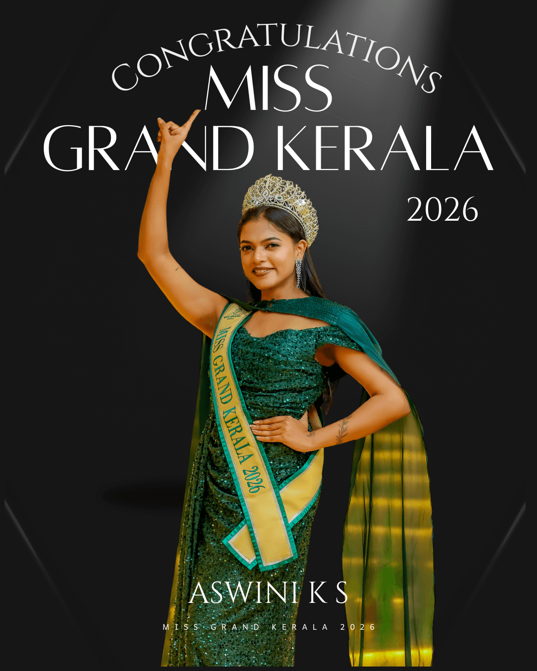 Dr. Aswini K S Crowned Miss Grand Kerala 202